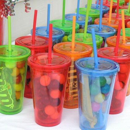 Billiards PARTY CUPS Pool Balls Birthday With Lids Straws Personalized 